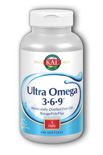 KAL: Ultra Omega 3-6-9 Borage Fish Flax 200ct  Softgel