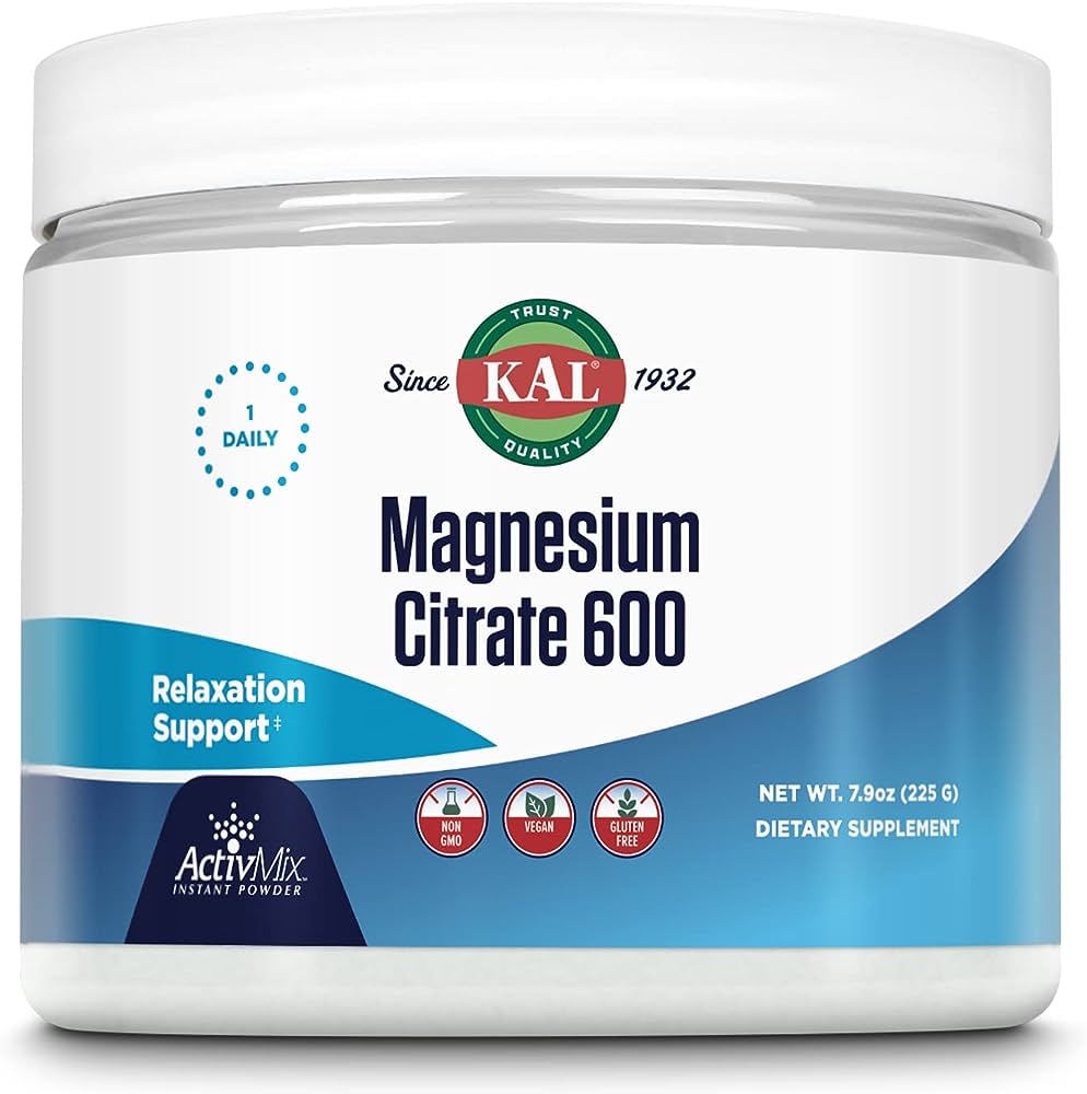 KAL: Magnesium Citrate 600mg Unflavored 7.9 oz
