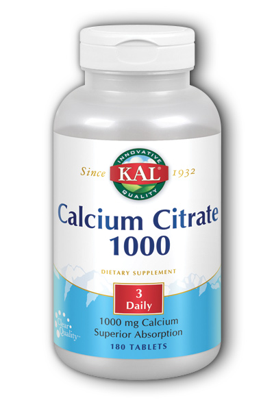 Kal: Calcium Citrate 1000mg 180 CT