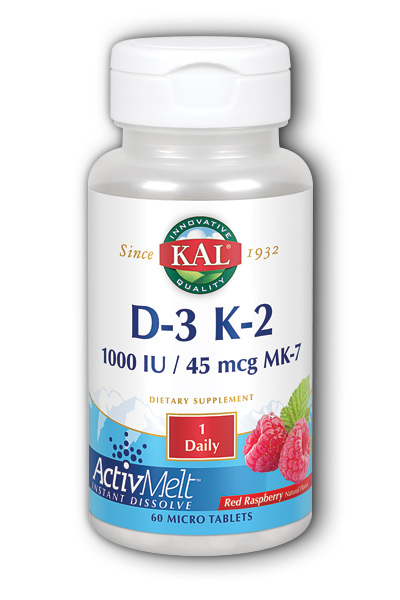 KAL: D3 K2 Activemelt (Red Raspberry) 60 ct Tab