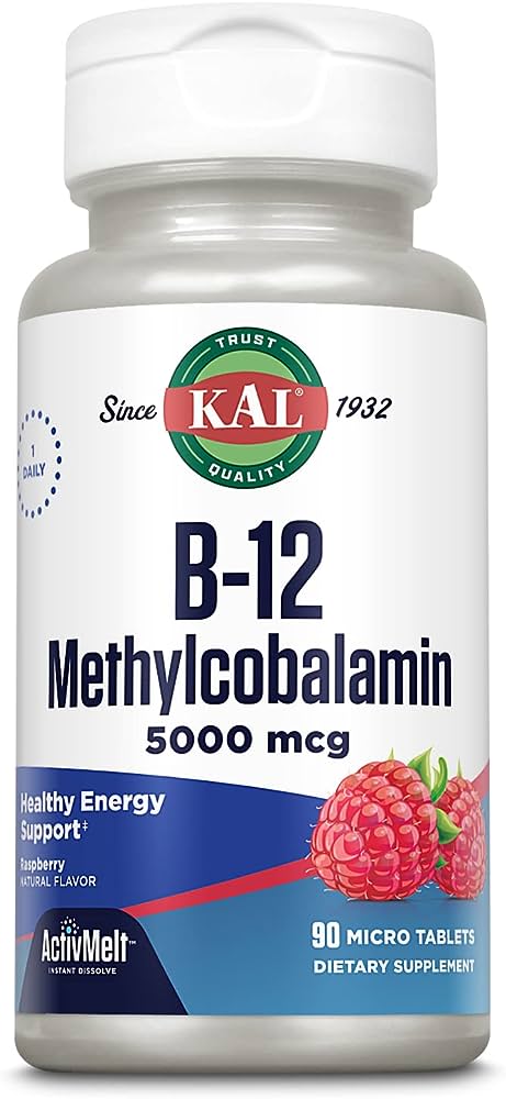 Kal: B-12 Methylcobalamin  5000 mcg 90 ct Lozenge Raspberry