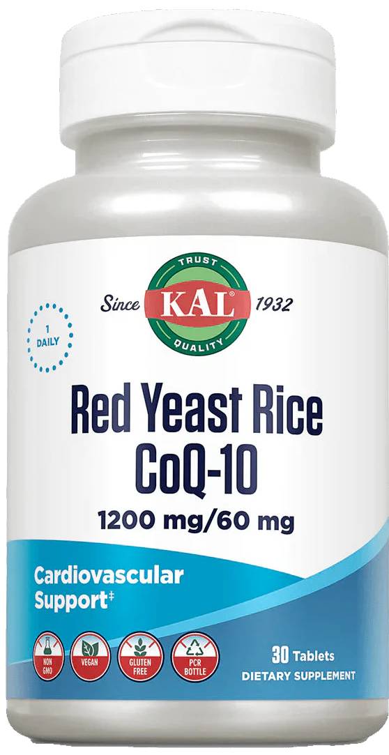 Kal: Red Yeast Rice 1200mg CoQ10 Once Daily 30ct