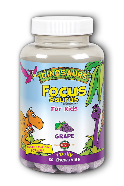 KAL: Focus Saurus For Kids Grape 30 Chewables