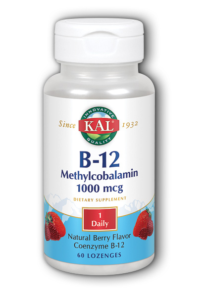 Kal: Methylcobalamin 1000mcg Sublingual Lozenge Natural Berry Flavor 60ct