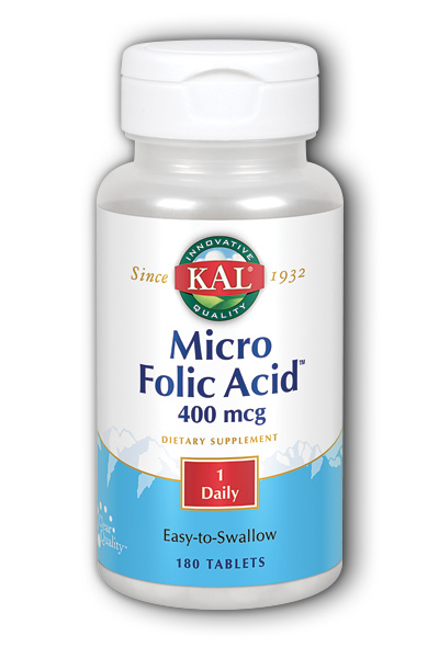 Kal: Micro Folic Acid 180ct 400mcg