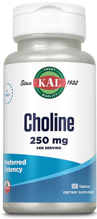 Kal: Choline-250 100ct 250mg