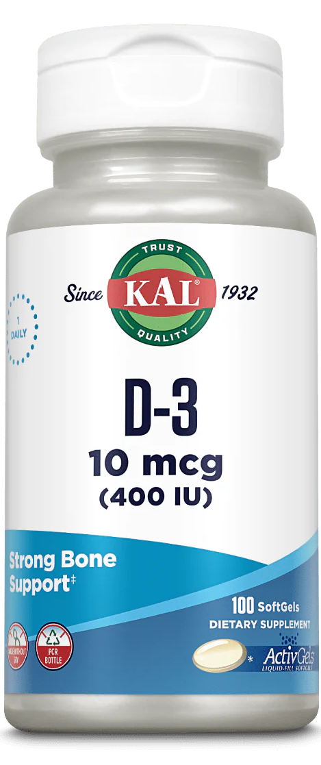 KAL: D-3 400IU ActivGels 100ct Softgel