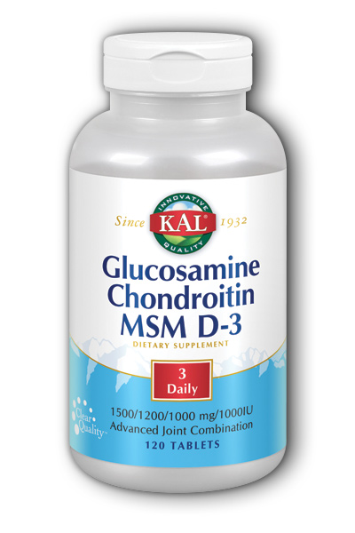 KAL: Glucosamine Chondroitin MSM With D-3 120 Tabs