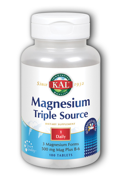 Kal: Magnesium Triple Source Sustained Release 500 mg 100 ct Tablet