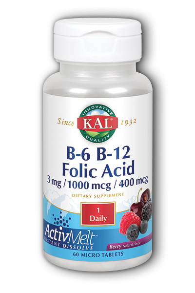 KAL: B-6 B-12 Folic Acid ActivMelt 60 ct