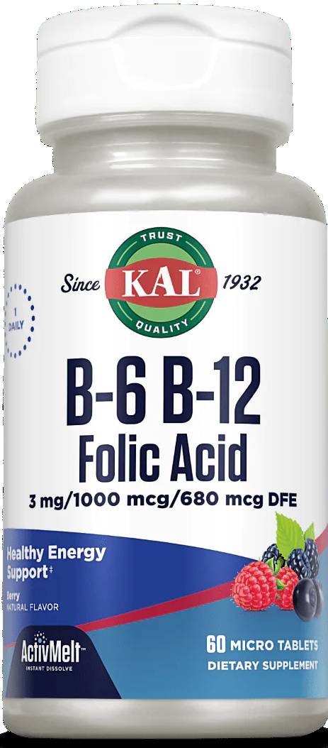 Kal: B6, B12 Folic Acid Lozenge 60 ct