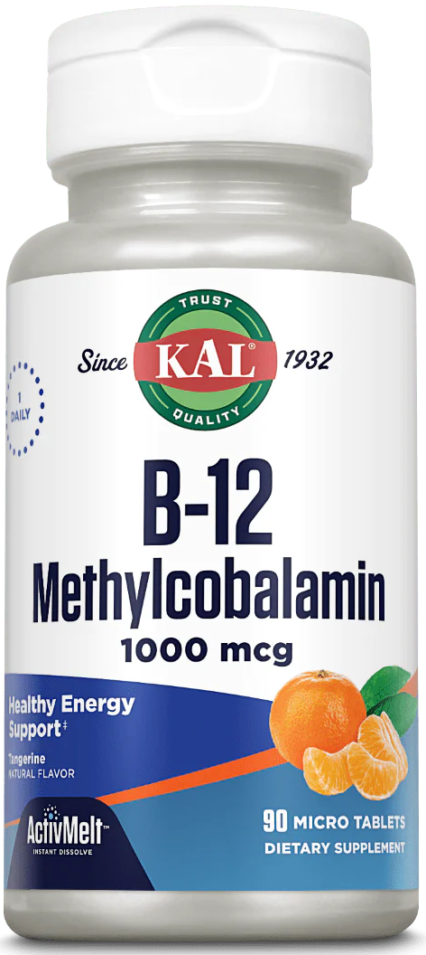Kal: B-12 Methylcobalamin ActivMelt Tangerine Flavor 90 ct 1000 mcg