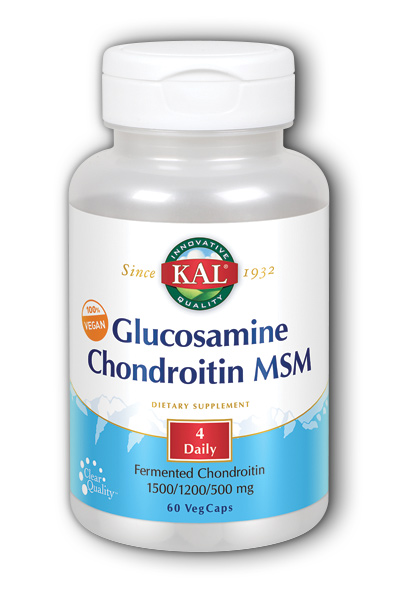 KAL: 100% Vegetarian Glucosamine Chondroitin MSM 60 Vcaps