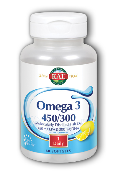 Kal: Omega 3 - EPA 450mg - DHA 300mg 60ct Softgell