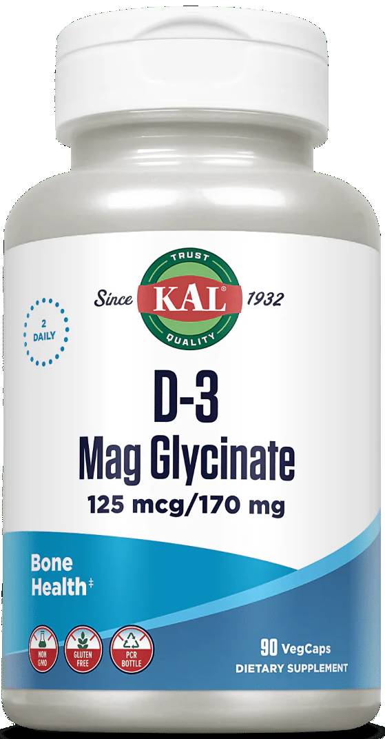 Kal: D-3 5000IU With Magnesium Glycinate 90 Veg Caps