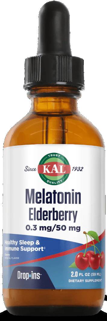Kal: Melatonin Elderberry DropIns 0.3 mg 2 oz Drops