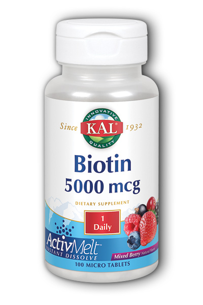 KAL: Biotin 5000 mcg ActivMelt 100 Micro Tablets