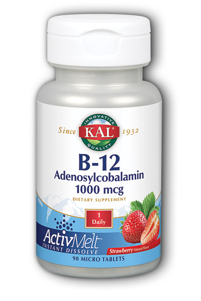 KAL: B-12 Adenosylcobalamin ActivMelt (Strawberry) 90 ct Loz