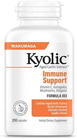 Kyolic Aged Garlic Extract With Vit C & Astragalus Formula 103, 200 caps