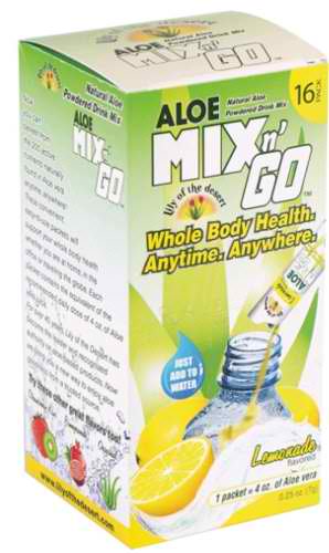 LILY OF THE DESERT: Aloe Mix 'N Go Packets Lemonade 16 ct