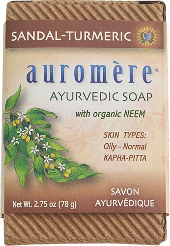 AUROMERE: Ayurvedic Soap Sandal-Turmeric 2.75 oz