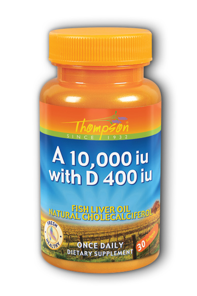 Thompson Nutritional: A 10,000 iu with D 400 iu from fish liver oil 30ct