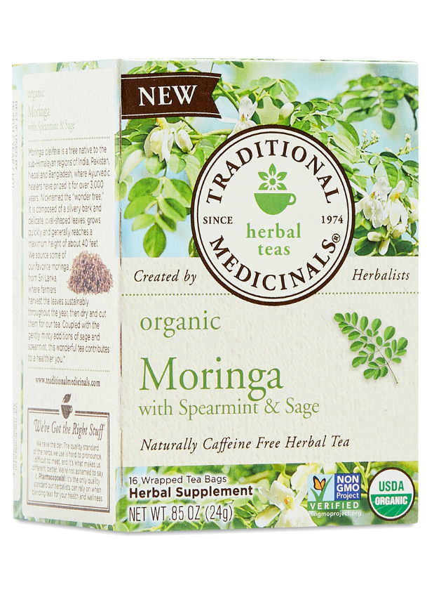 TRADITIONAL MEDICINALS TEAS: Organic Tea Moringa with Spearmint and Sage 16 bag