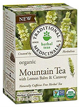 TRADITIONAL MEDICINALS TEAS: Organic Mountain Tea with Lemon Balm and Caraway 16 bag