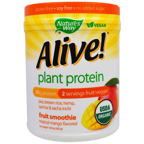 NATURE'S WAY: Alive Plant Protein Fruit Smoothie Tropical Mango 14.8 oz