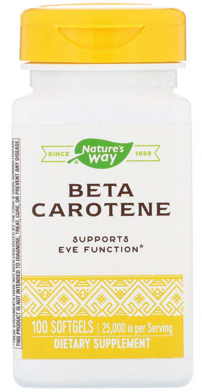 NATURE'S WAY: Beta Carotene 25,000 IU 100 softgels