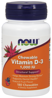 Chewable D-3 1000 IU Fruit Flavored 180 Loz from NOW