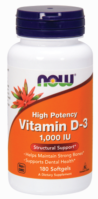D-3 1000iu 180 softgels from NOW
