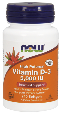 NOW: Vitamin D-3 5000 IU 240 Softgels