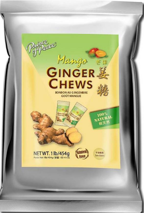 PRINCE OF PEACE: Ginger Chews Mango Bulk 1LB
