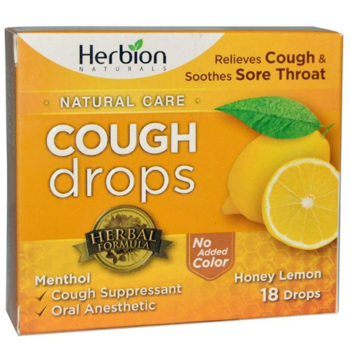 HERBION: All Natural Cough Drops Honey Lemon Flavored 18 ct