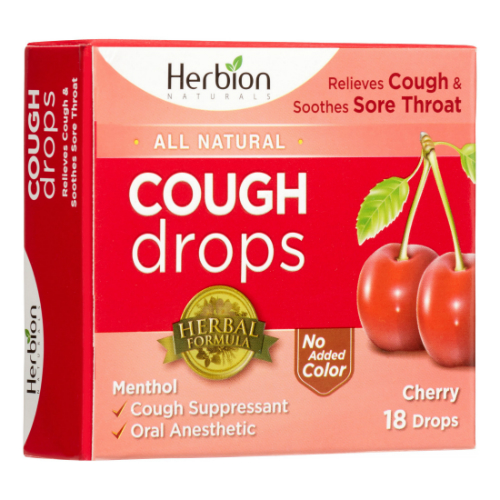 HERBION: All Natural Cough Drops Cherry Flavored 18 ct