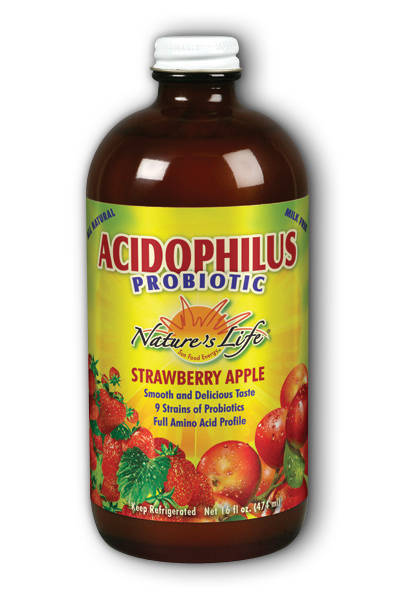 Natures Life: Straw-Apple Acidophilus Liquid 16oz