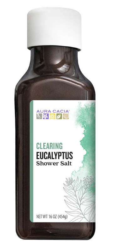 AURA CACIA: Clearing Eucalyptus Shower Salt 16 ounce