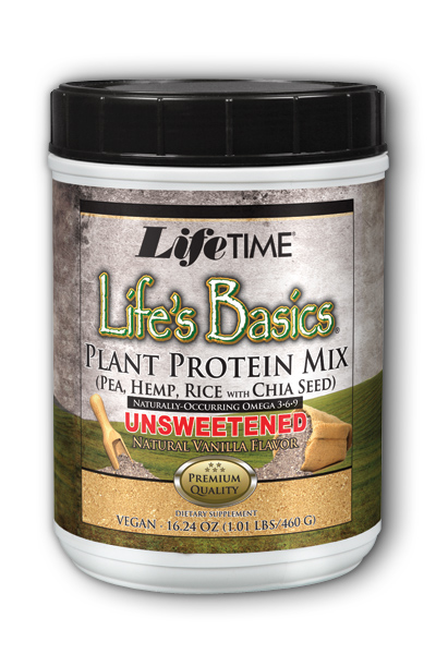 Life Time: Life's Basics Plant Protein Unsweetened 1.2 lbs Powder