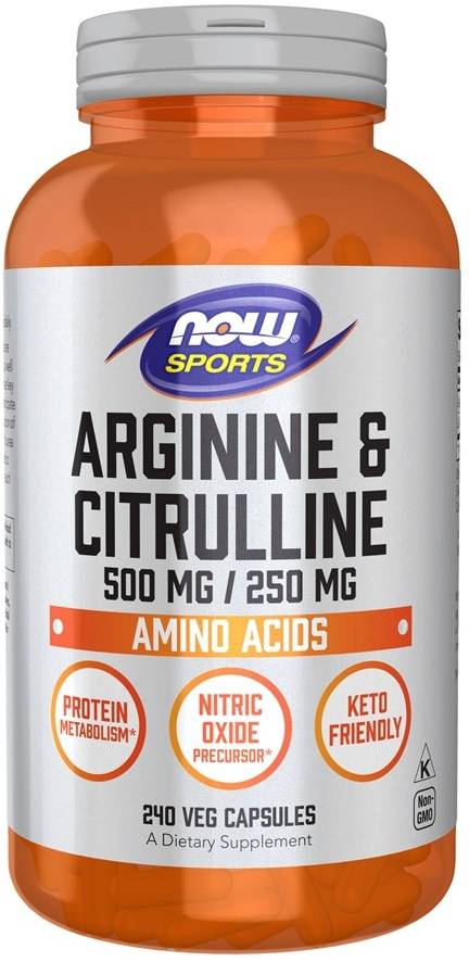 NOW: Arginine & Citrulline 500 / 250 240 Veg caps