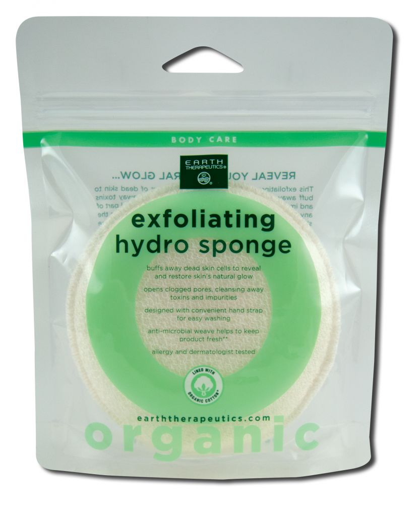 EARTH THERAPEUTICS: Organic Cotton Exfoliating Round Sponge 1 unit