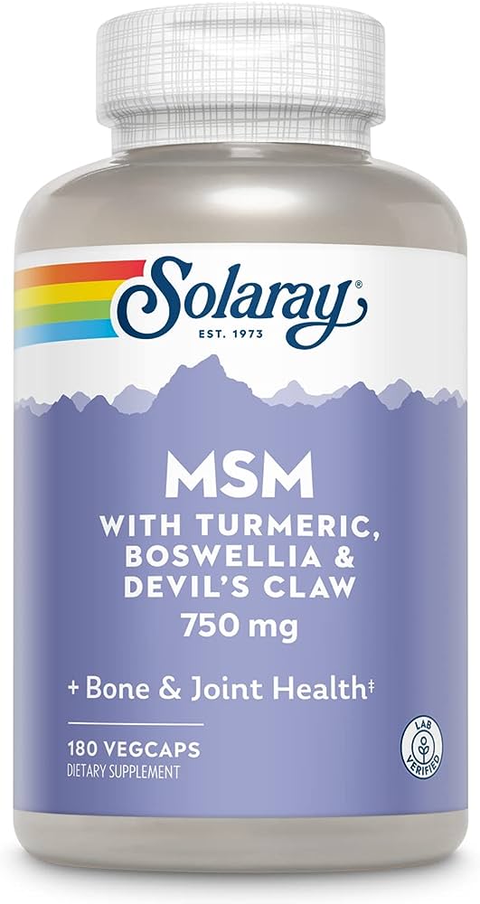 Solaray: MSM With Turmeric, Boswellia & Devils Claw 180ct 750mg