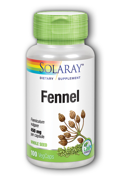 Solaray: Fennel Seeds 100ct 450mg