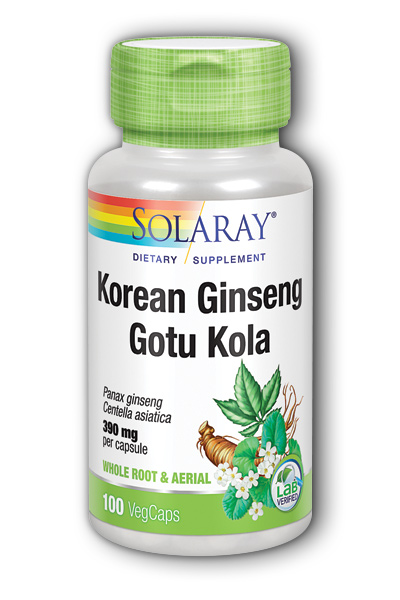 Solaray: Ginseng and Gotu Kola 100ct 350mg