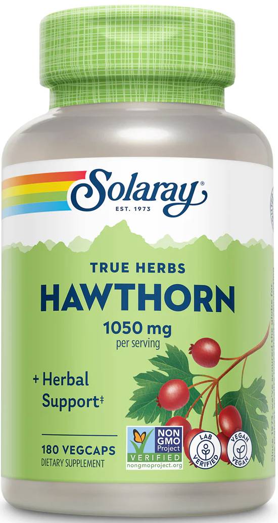 Solaray: Hawthorn Berries 180ct 525mg