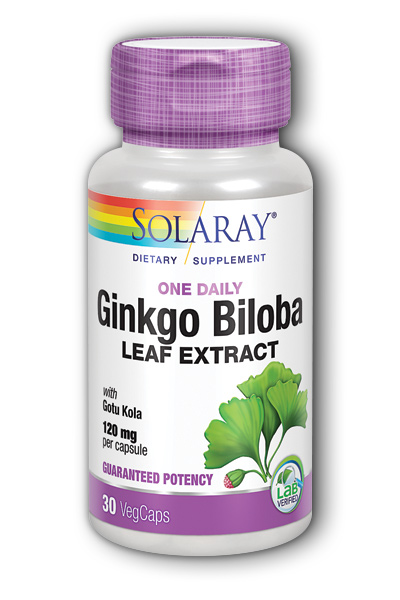 Solaray: One Daily Ginkgo Biloba Extract 30 Cap 120mg