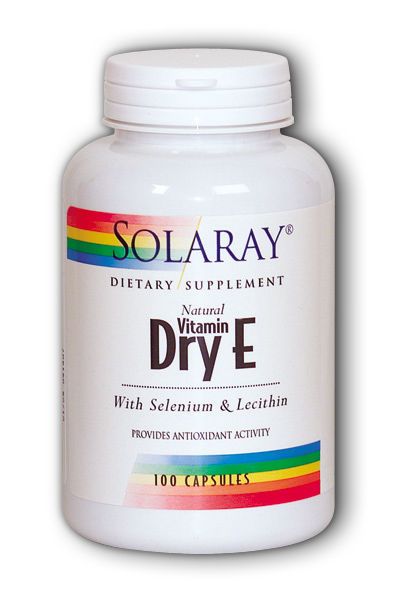 Solaray: Dry Vitamin E plus selenium and lecithin 100ct 200IU