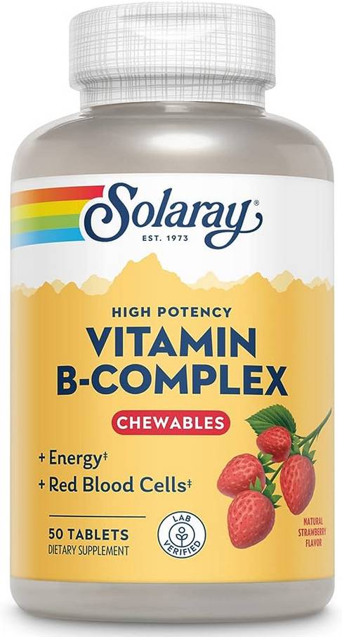 Solaray: B Complex Chewable 50ct Strawberry-Kiwi Flavor