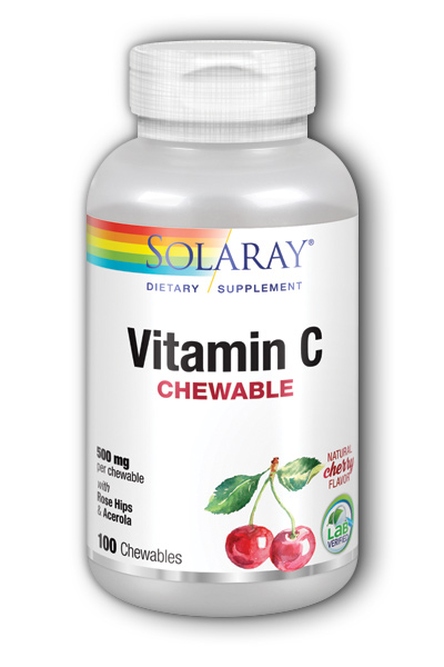 Vitamin C-500 Chewable Cherry 100ct 500mg from Solaray