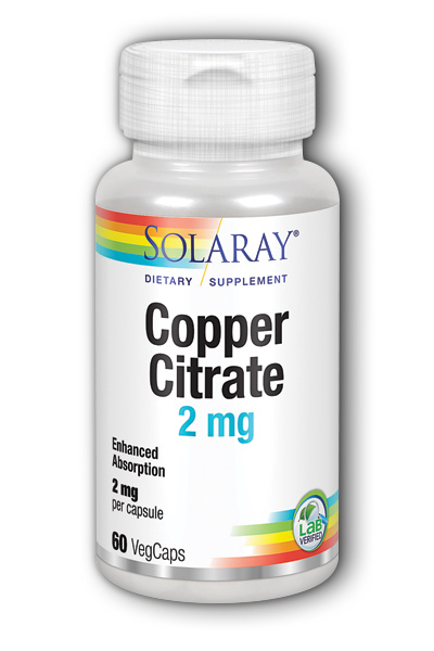 BioCitrate Copper 60ct 2mg from Solaray